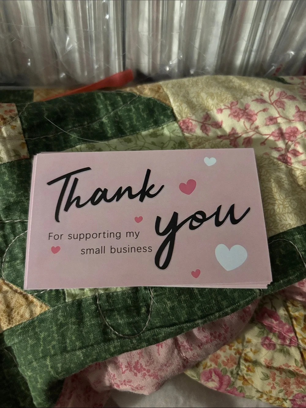 40 Pink Thank You Cards - Small Business Support Cards - Picture 1 of 1